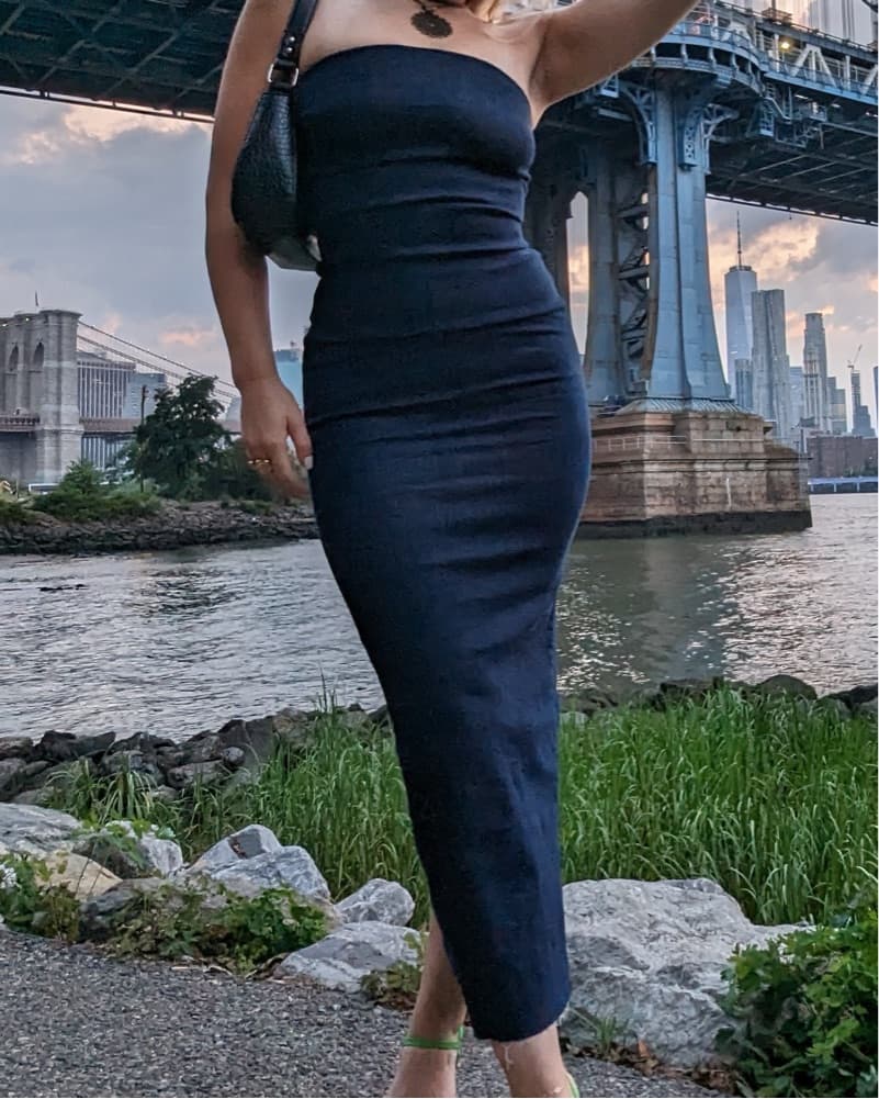Fitted Denim Dress - Image 1
