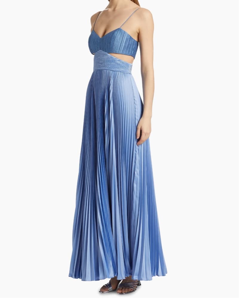 Amur Elodie Satin Colorblock Gown - Image 4