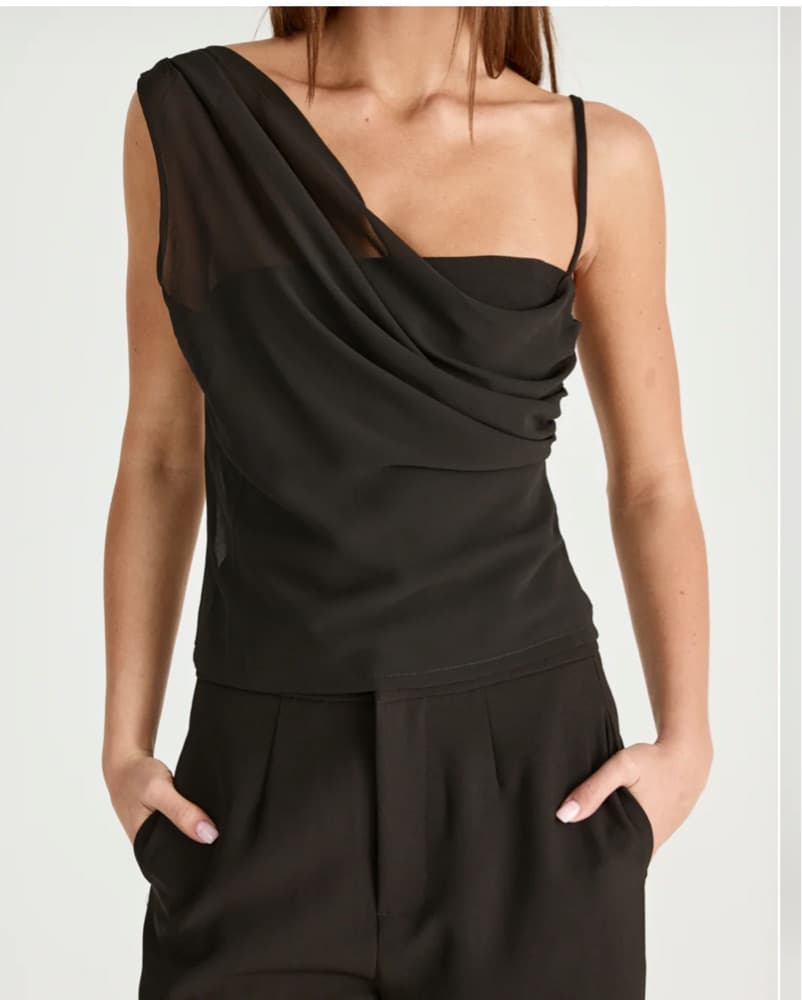 Charcoal Davina Top In Black  - Image 1
