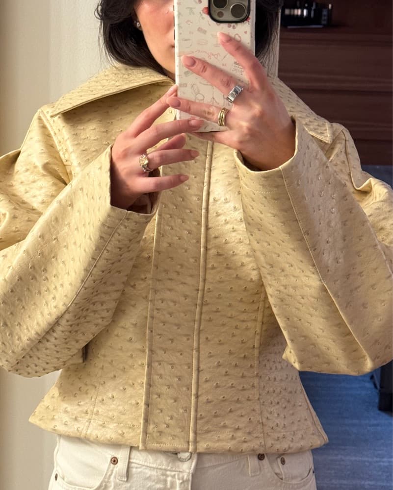 Revolve Yellow The Label Ostrich Jacket  - Image 2