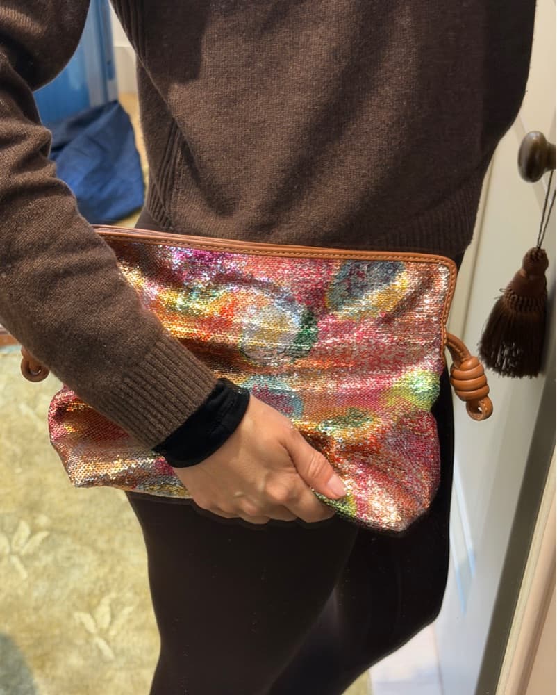 Vibrant Sequin and Beaded Crossbody Bag - Image 1