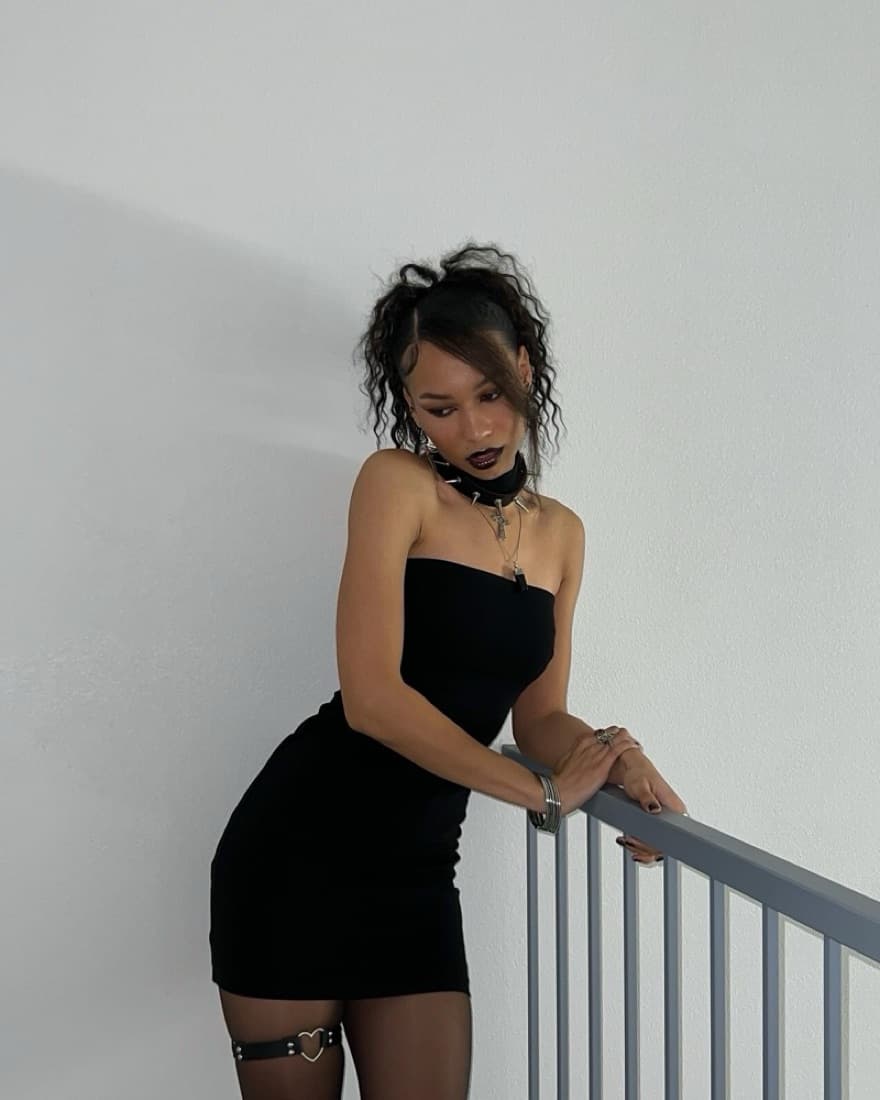 Bebe Strapless Choker Dress - Image 2