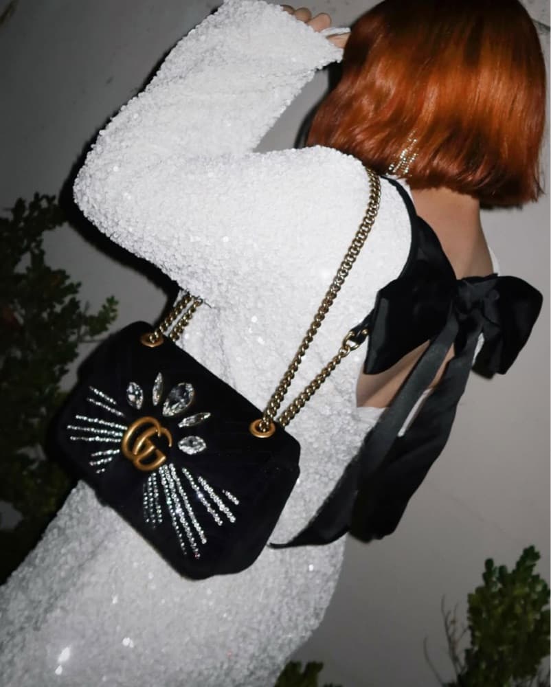 Gucci Velvet Matelasse Marquise Bag - Image 1