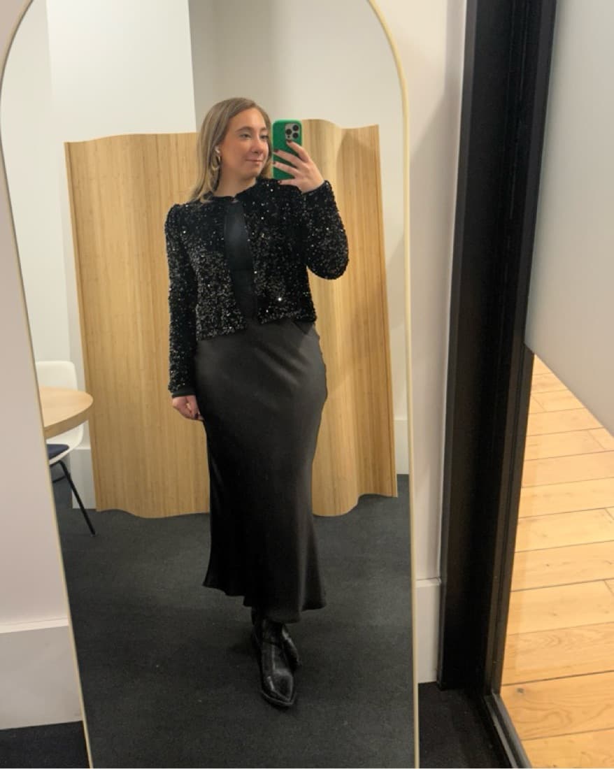 Mango Sequin Black Jacket - Image 1