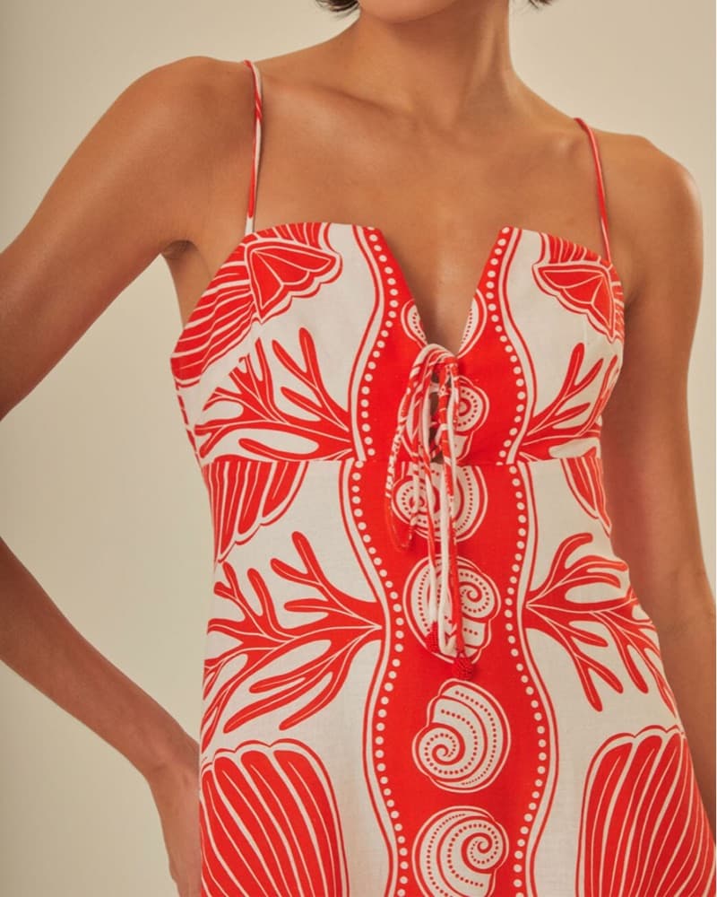 Farm Rio Red & White Ainika Dress  - Image 2