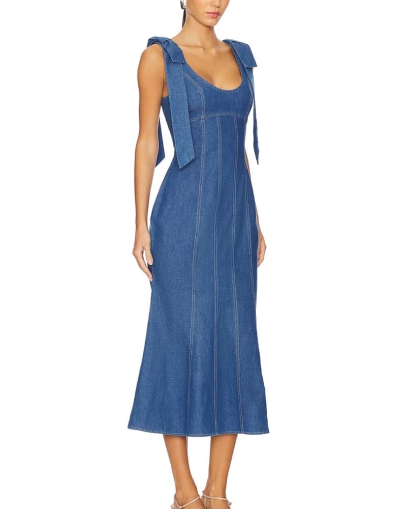 Denim Elliatt Dress From Revolve W Bows - Image 2