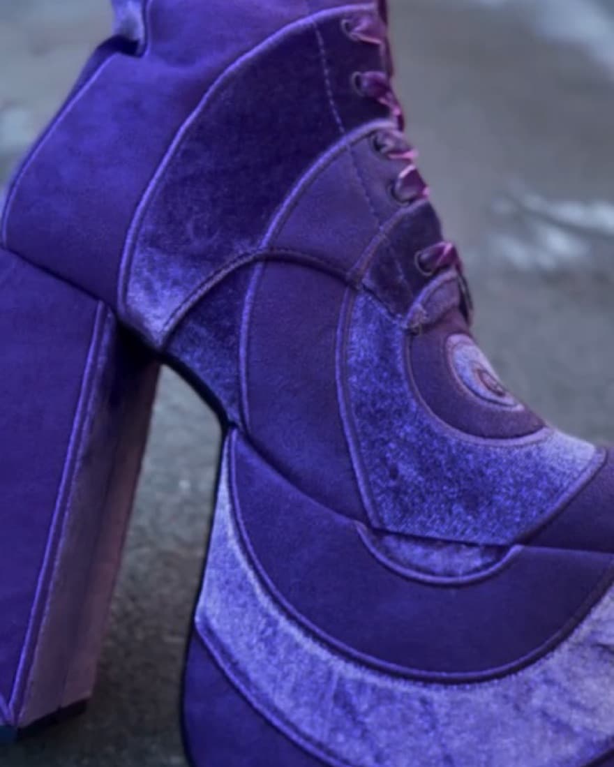 Dolls Kill Wonka Vision Purple Boots - Image 2