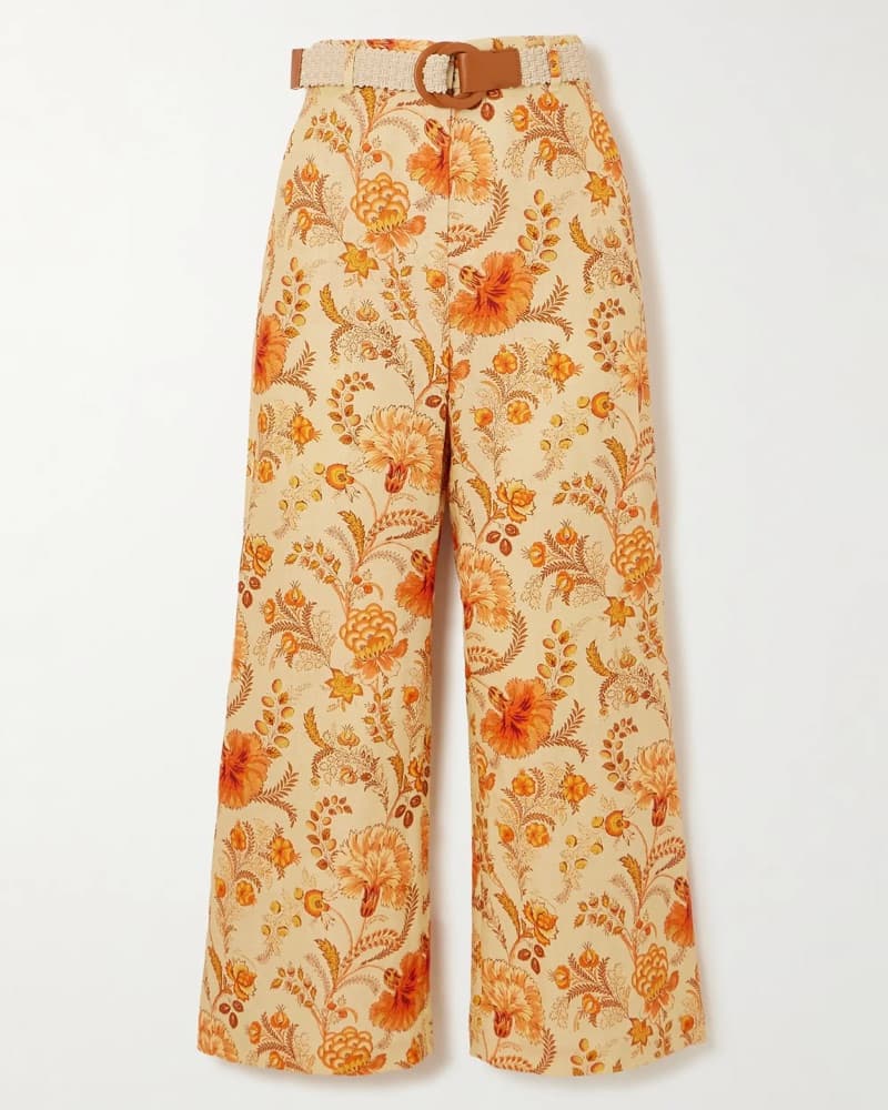 Zimmerman Cropped Floral Print Linen  - Image 1
