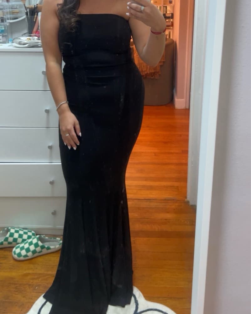 Norma Kamali Fishtail Dress, Black M  - Image 1