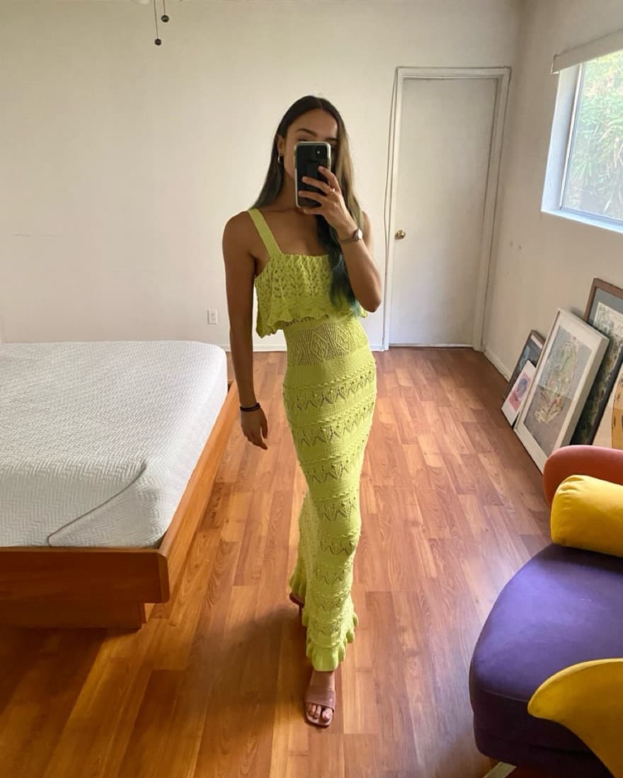 Yellow Crochet Dress - Image 1