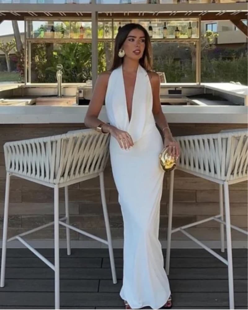 Zara Draped Halter Dress Size XS - Image 1