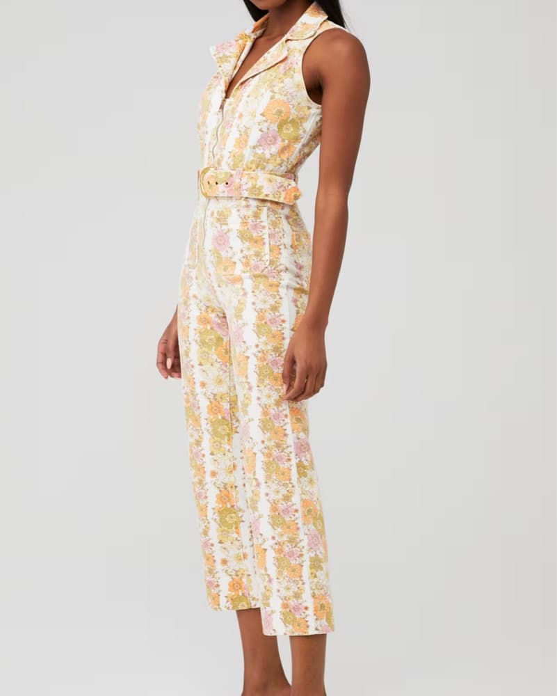 Vibrant Floral Jumpsuit with Belted Waist - Image 2