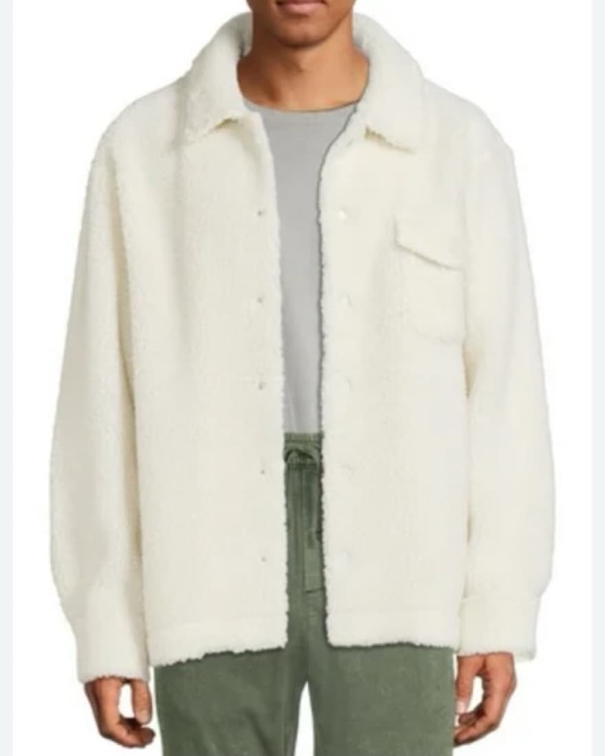 Fuzzy Chic Faux White Cream Fur Jacket - Image 2