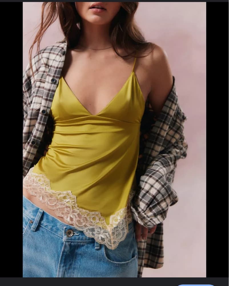Lime Green Satin Top  - Image 2