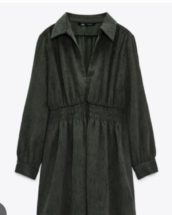Zara Olive Green mini corduroy Dress - Image 3