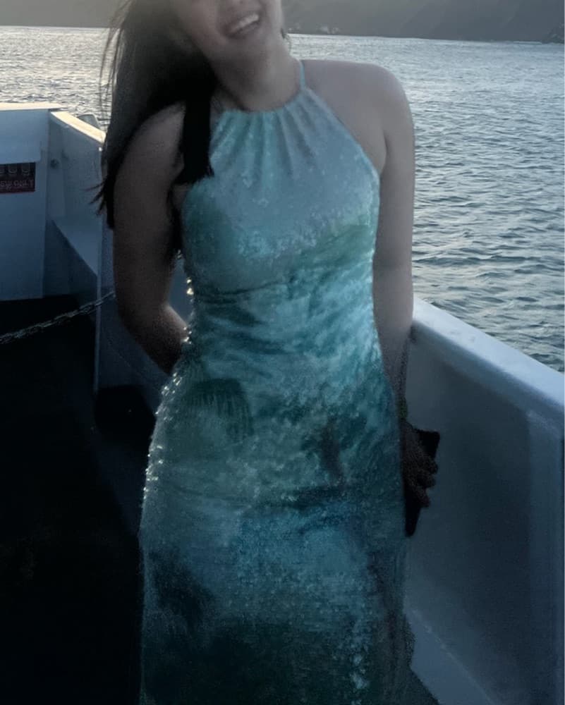 Anthropologie Green Sequined Midi Dress - Image 6