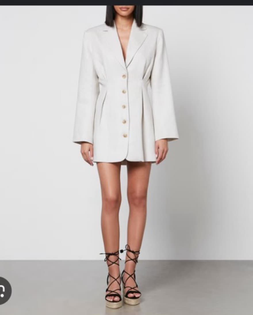Anine Bing Taya Beige Linen Blazer Dress - Image 5