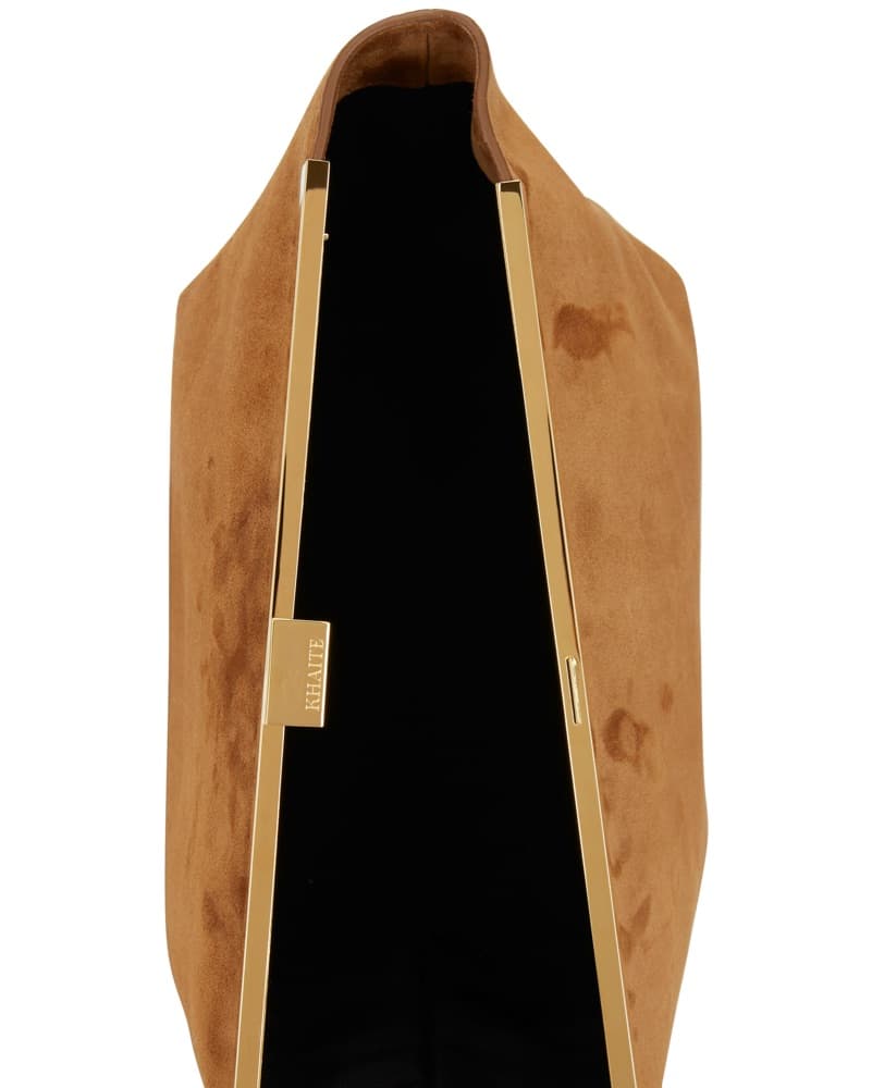 KHAITE Aimee Caramel Suede Clutch - Image 3