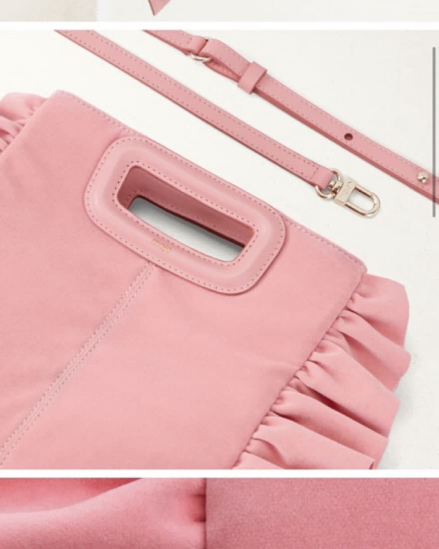 Maje Pink Ruffle Crossbody Bag - Image 3