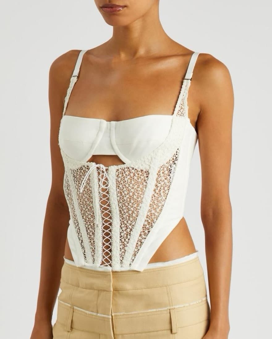 DION LEE Lace Up Corset Black - Image 2