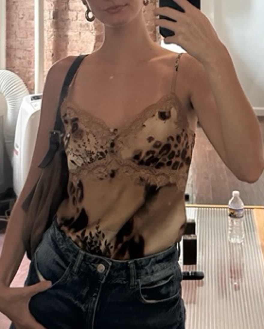 Leopard  Print Lace Cami - Image 1