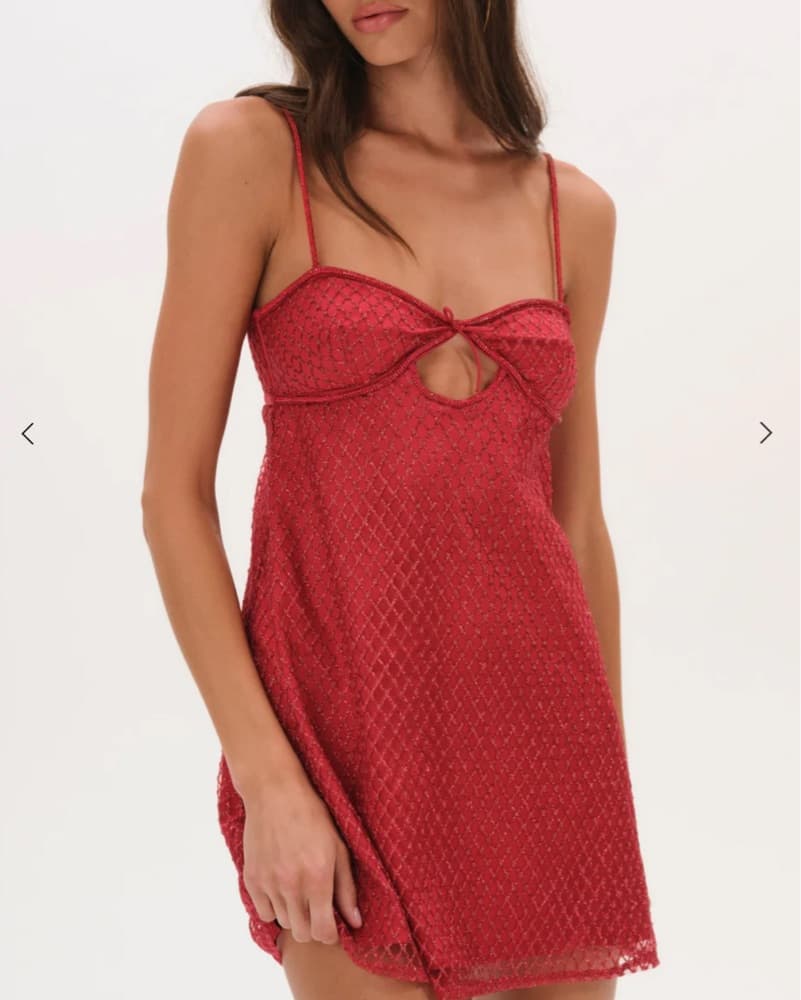 Alluring Red Lace Dress - Image 2