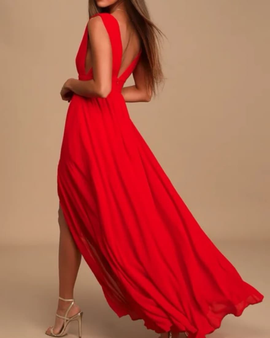 Formal Red Evening Gown - Image 2