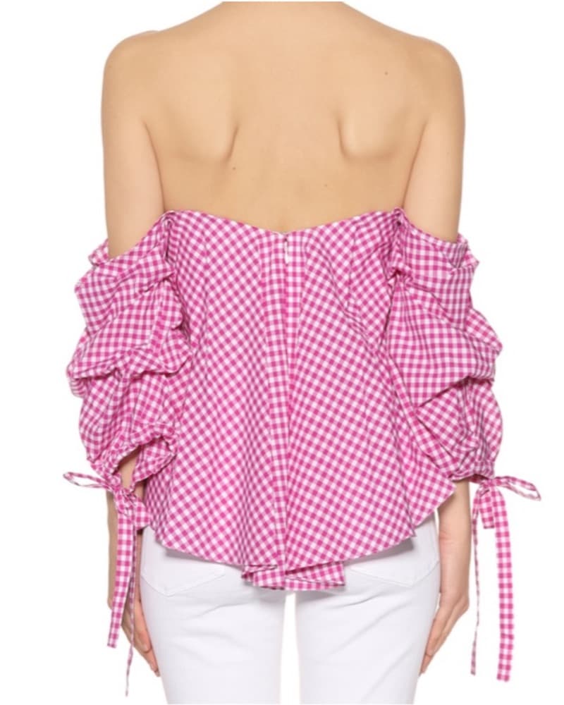 Caroline Constas Gingham Top XS - Image 2