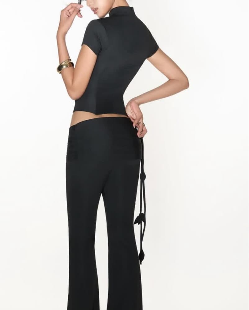 Black Corset Top With Cutouts  - Image 4