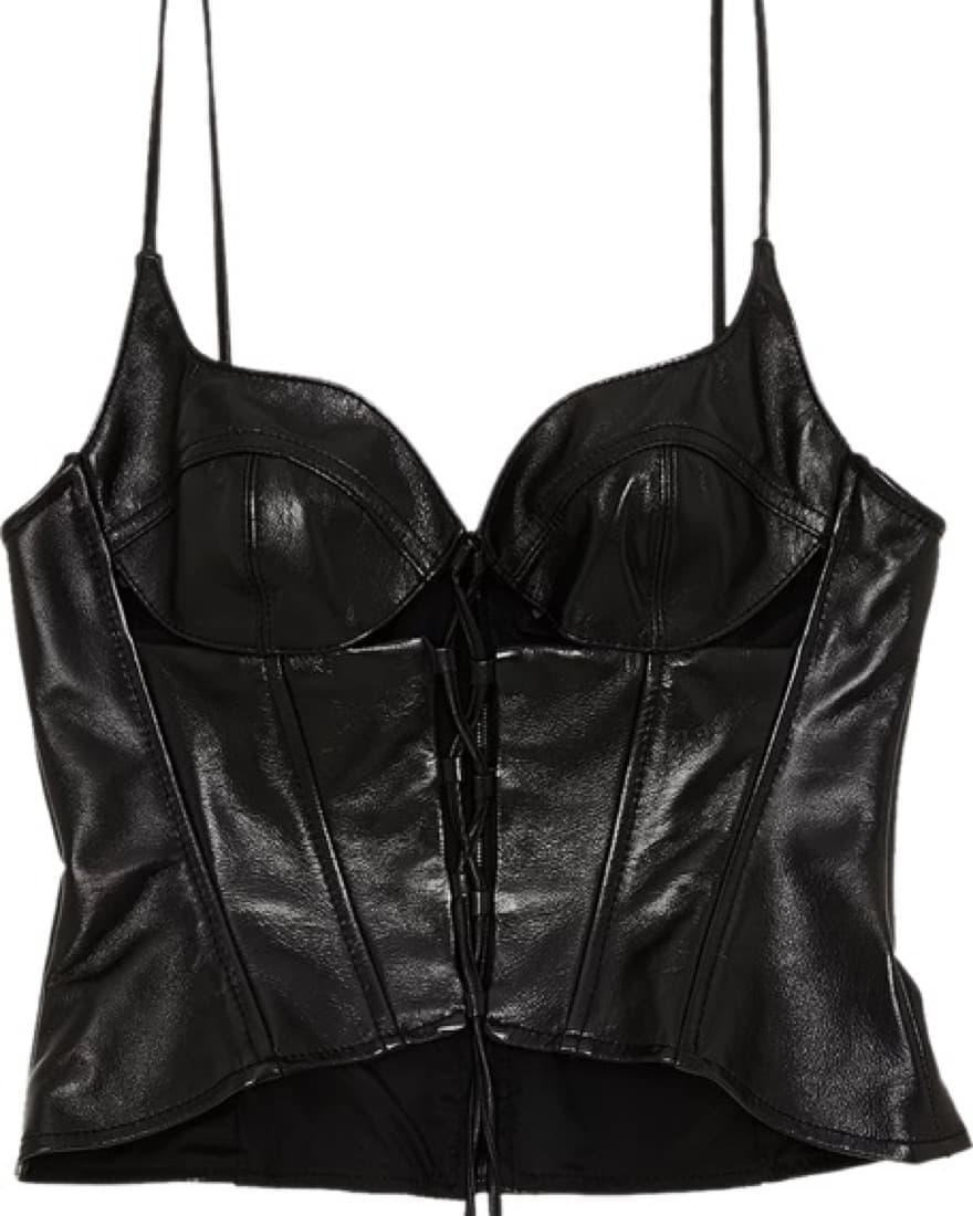 David Koma Lace Up Leather Corset  - Image 2