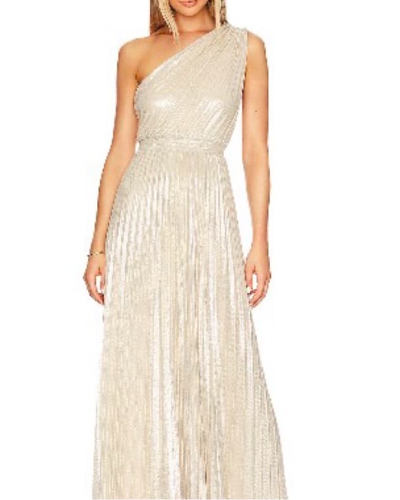 Pleated Long Evening Dress - Image 1