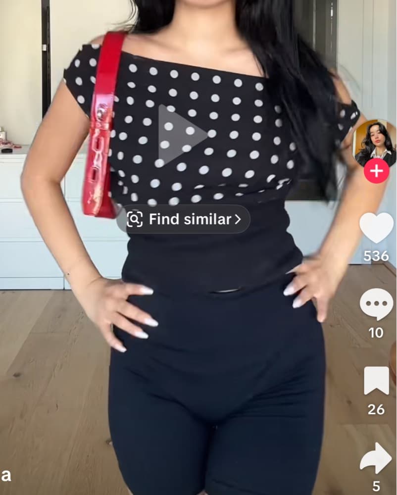 Polka Dot Off-the-Shoulder top - Image 2