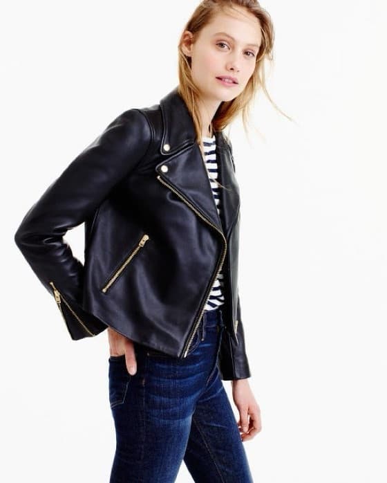 Vintage J Crew Black Leather Jacket - Image 2