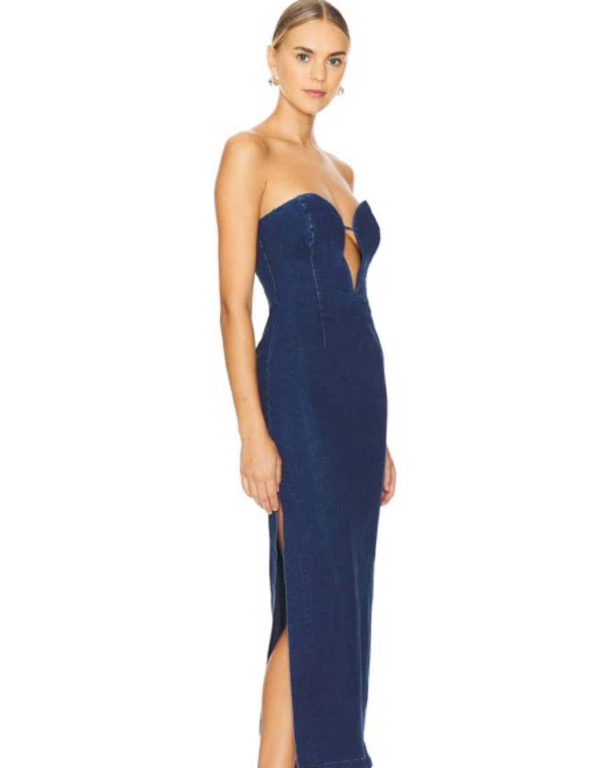 Revolve Bardot Eleni Denim Midi Dress - Image 2