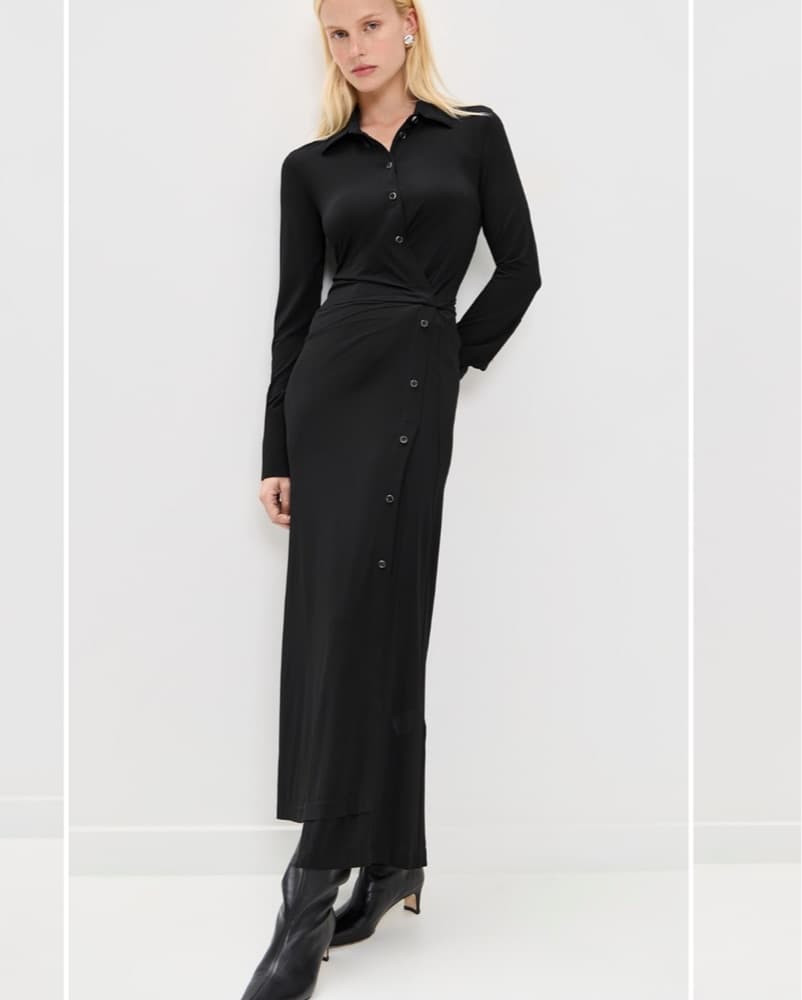 Helmut Lang Black Maxi Dress - Image 1