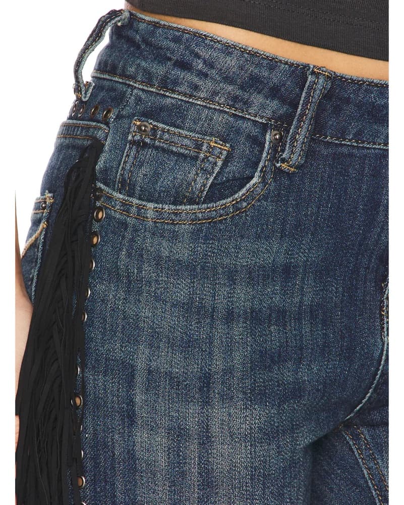 Jaded London Fringe Cooper Jeans in Dark - Image 4