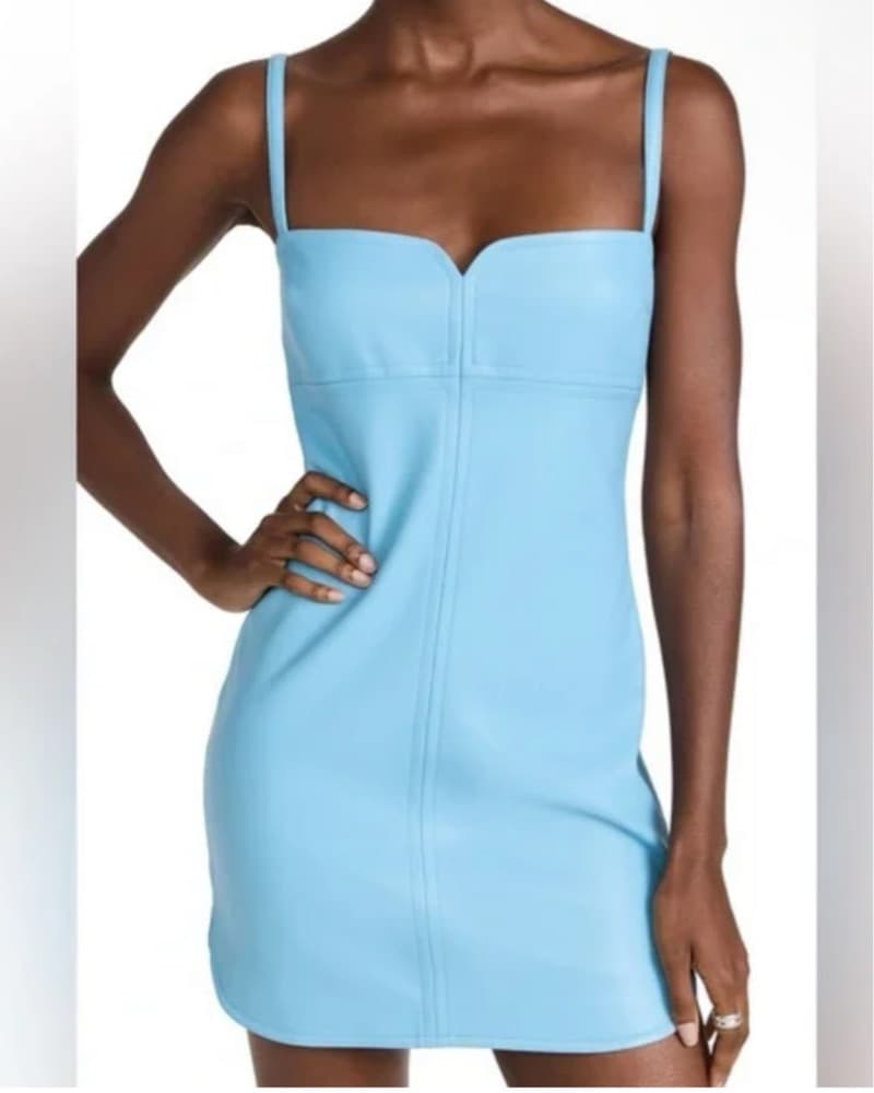 Sleek Aqua Mini Dress Alexis  - Image 2