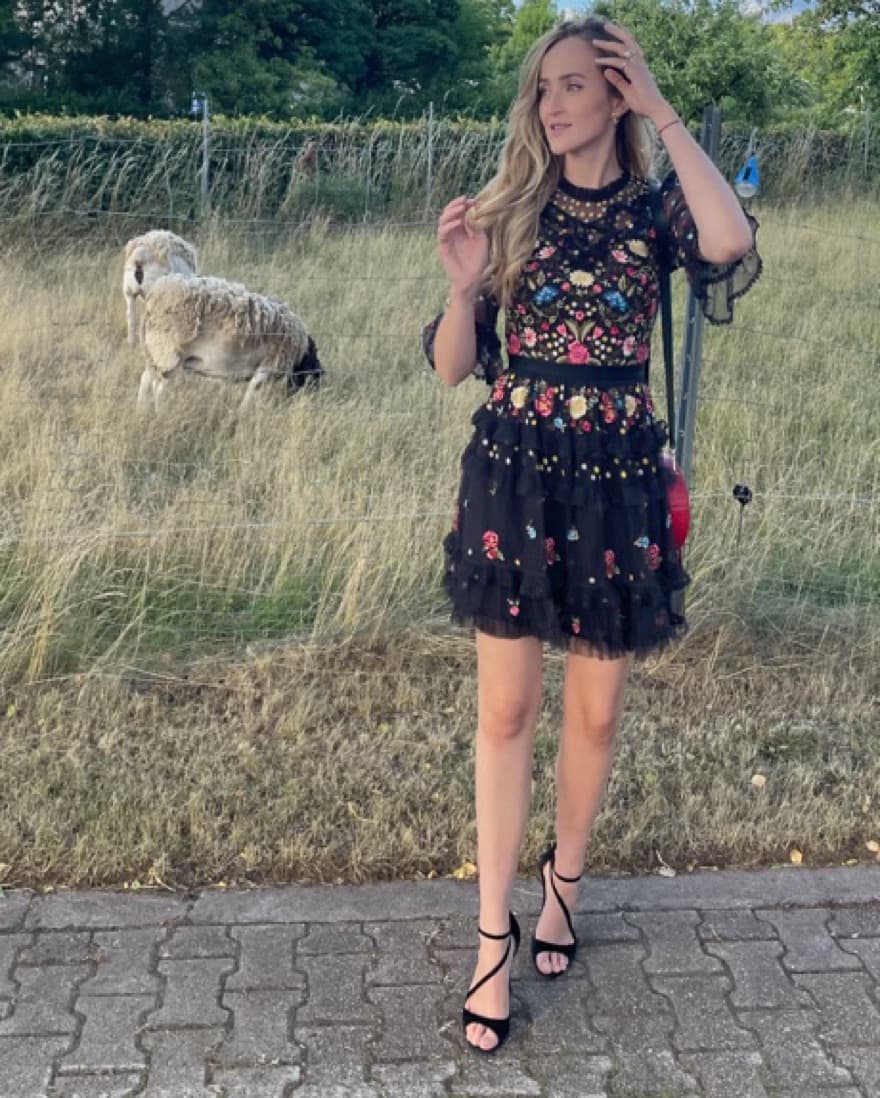 Floral Embroidered Midi Dress - Image 1