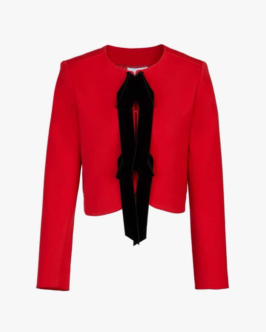 Red Jacket with black Velvet bows - Image 2