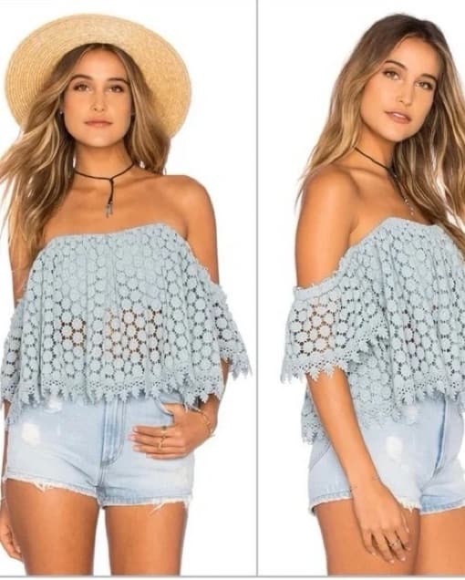 Tularosa - Dusty Blue OTS Top - Image 1