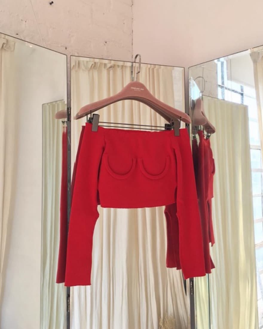 Orseund Iris Red Off The Shoulder Top - Image 2