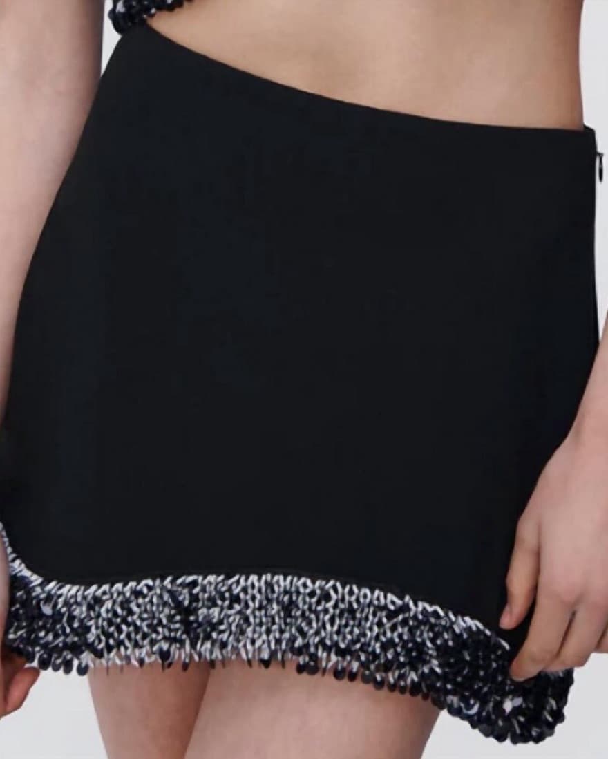 SIMKHAI Black Sequin Skirt  - Image 2