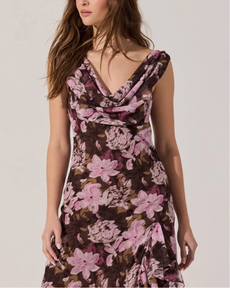 ASTR The Label Pink & Brown Floral Dress - Image 2