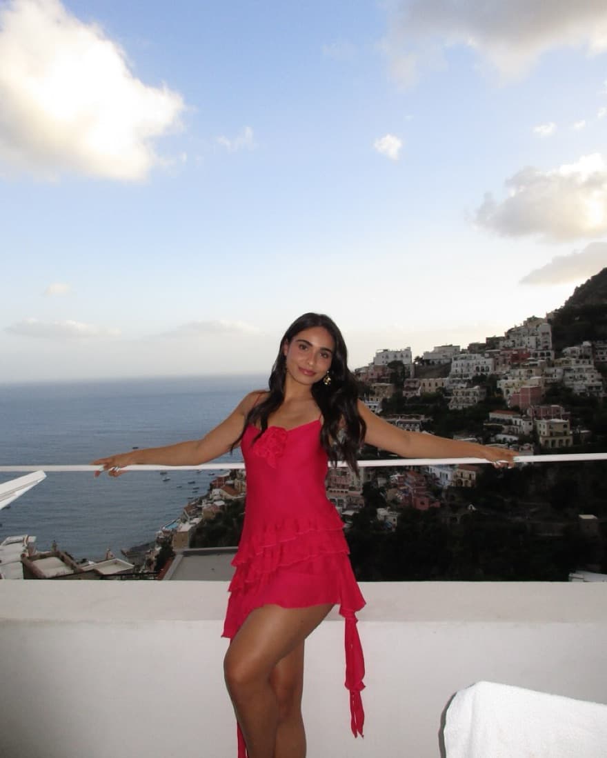 Zara Pink Ruffle Floral Mini Dress - Image 2