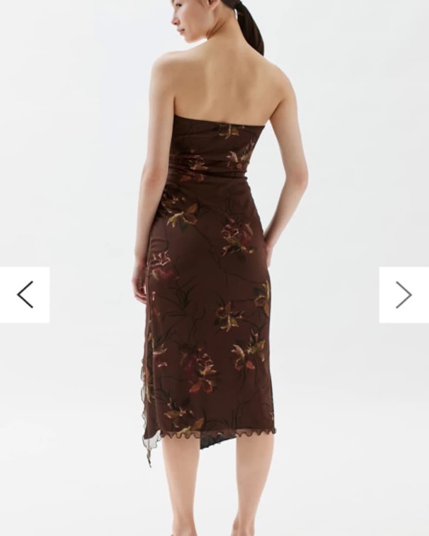 UO Samara Mesh Strapless Slit Midi Dress - Image 2