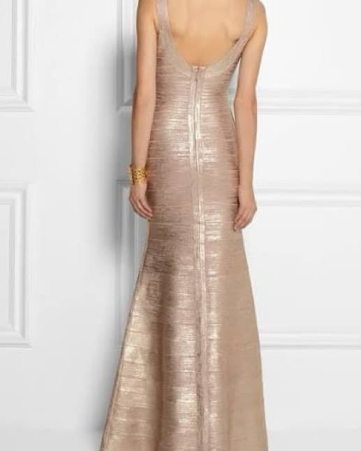 Herve Leger Ellen Gown - Rose Gold - Image 2