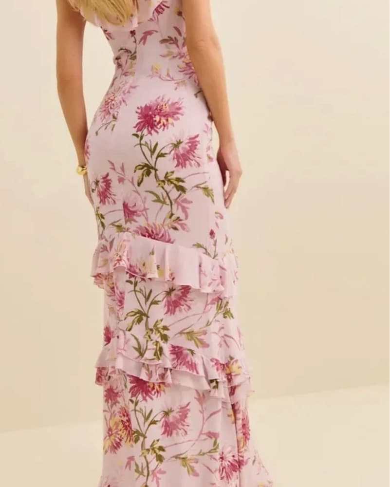 Reformation Tripoli Dress in Pink Floral - Image 2