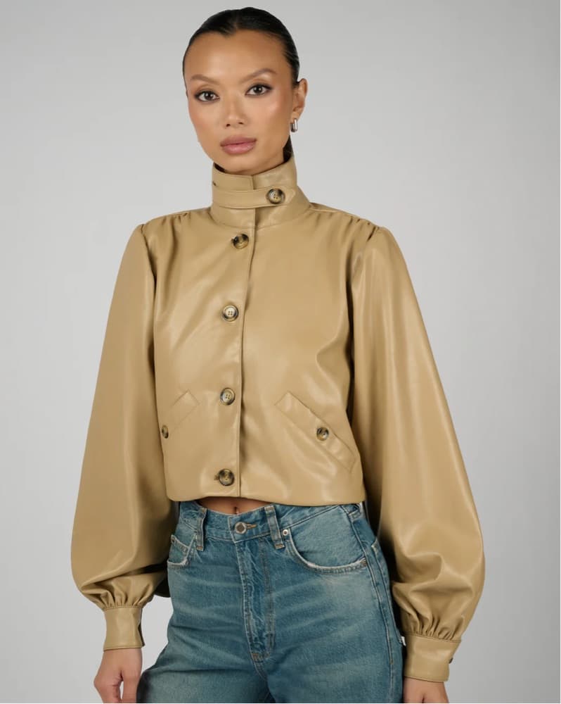 Weworewhat Mock Neck Balloon Sleeve Jack - Image 1