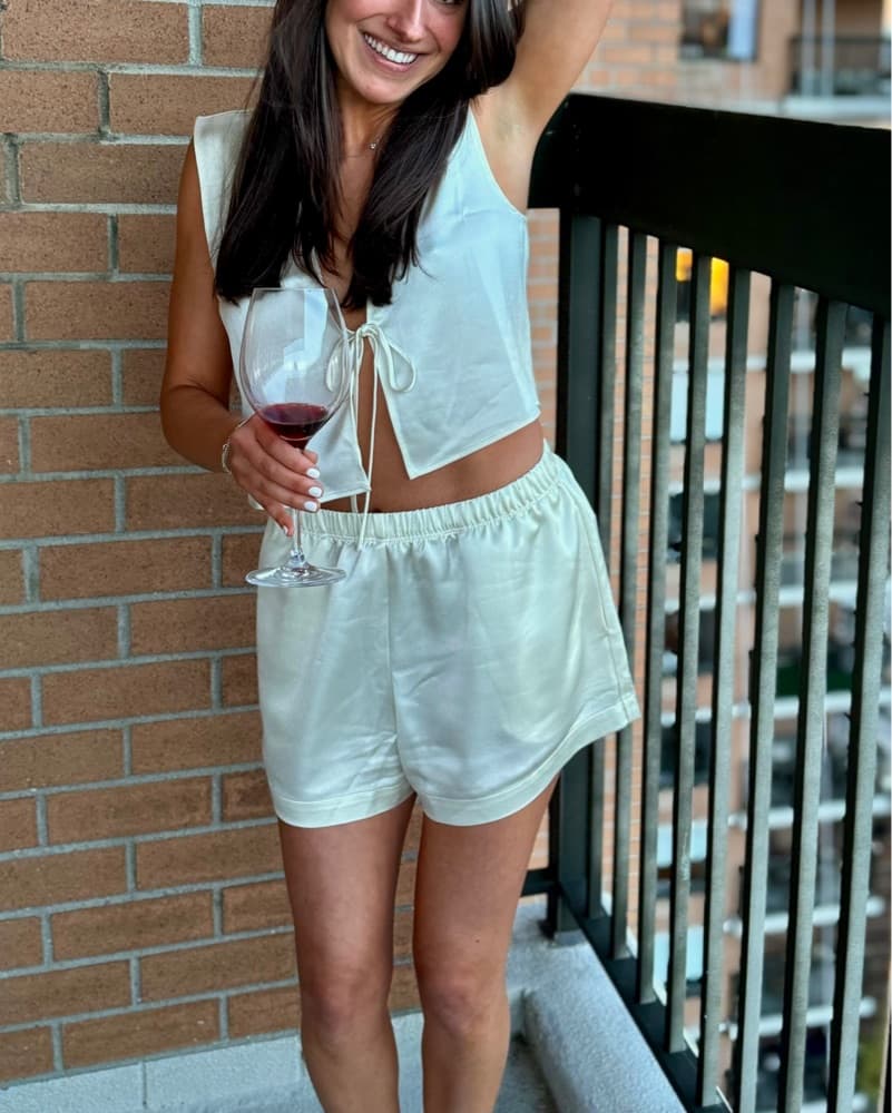 Leset Barb Tie Top and Boxer Shorts Set - Image 2