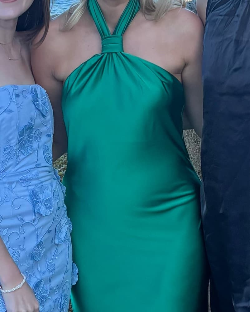 Aqua Halter Dress in Green - Image 2
